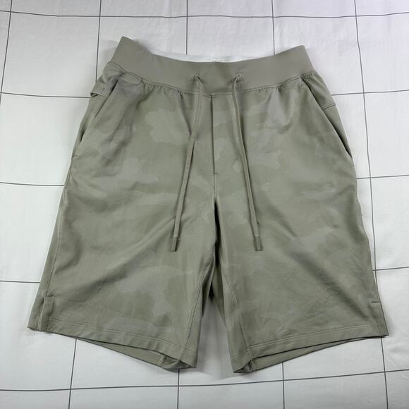 Lululemon Shorts Mens Small Cream Camo T.H.E. Short 9" Linerless Athletic Gym - Picture 2 of 12